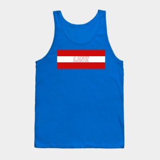 Linz City in Austria Flag Colors Stripes Tank Top